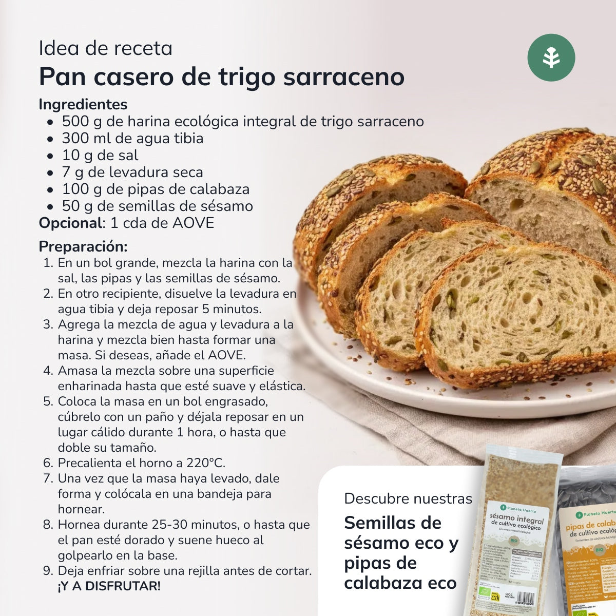 Farinha de trigo sarraceno integral Eco Planeta Huerto 800 g