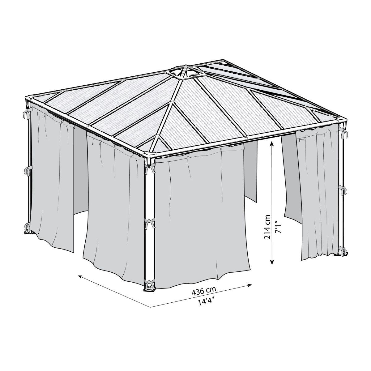 Conjunto de cortinas para o gazebo Palermo 4300