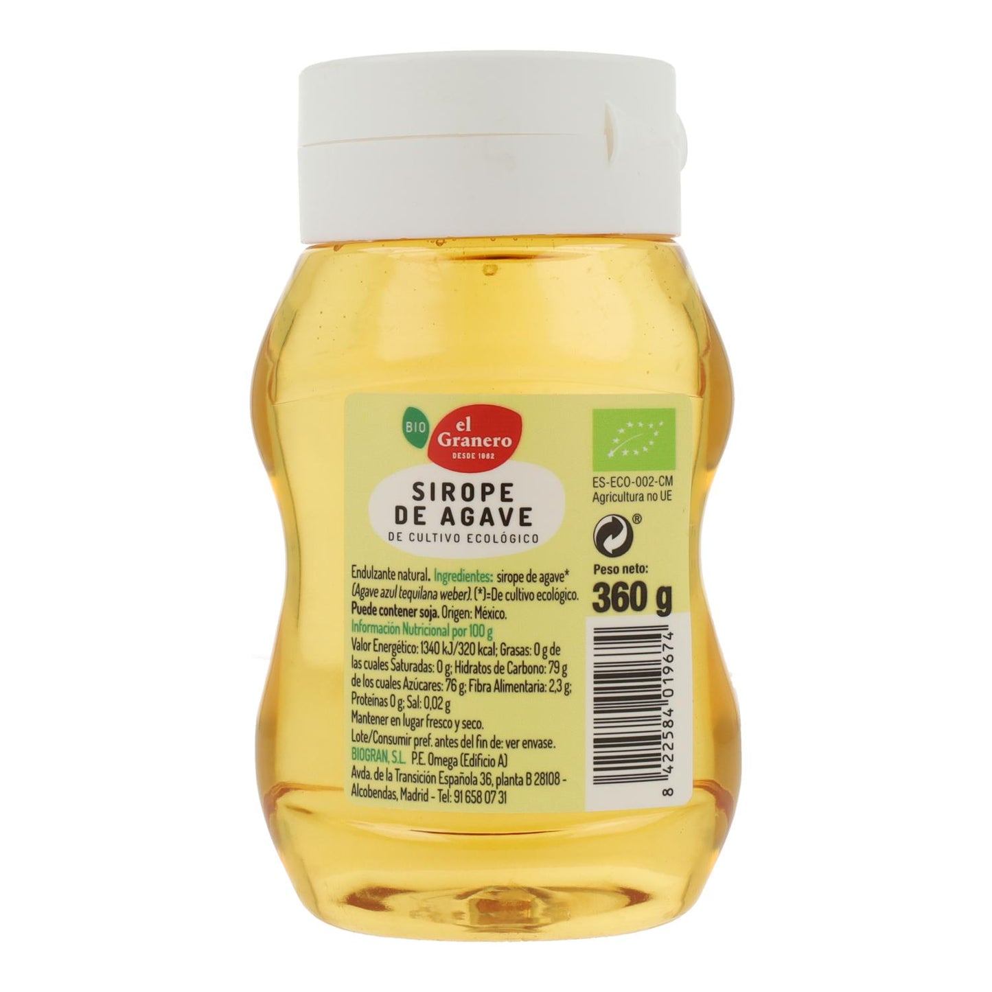 Sirope de ágave Bio El Granero 360 g