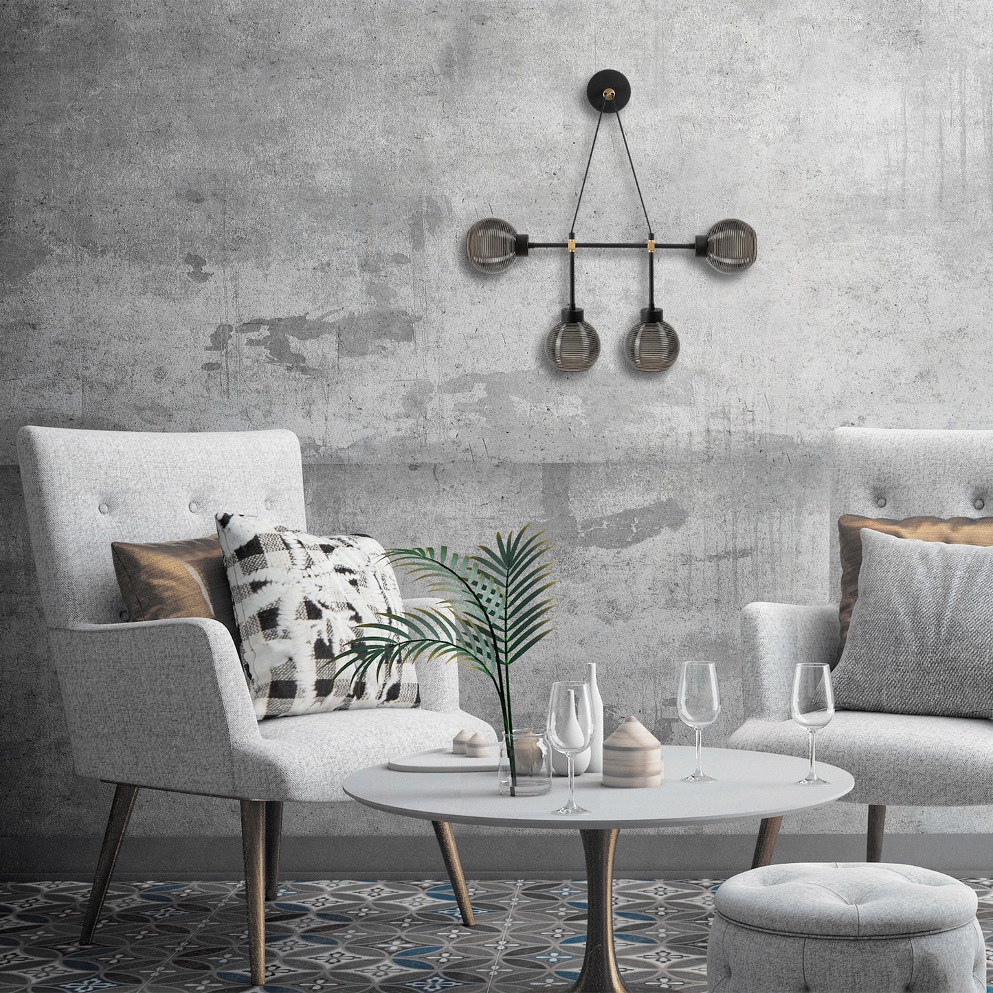 Aplique De Pared, Metal , Negro
humo, 78x15x65, Casquillo E 27 Max 40 W