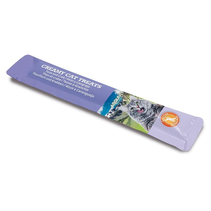Petiscos cremosos para gatos Arquivet Atum e caranguejo 5x14 g