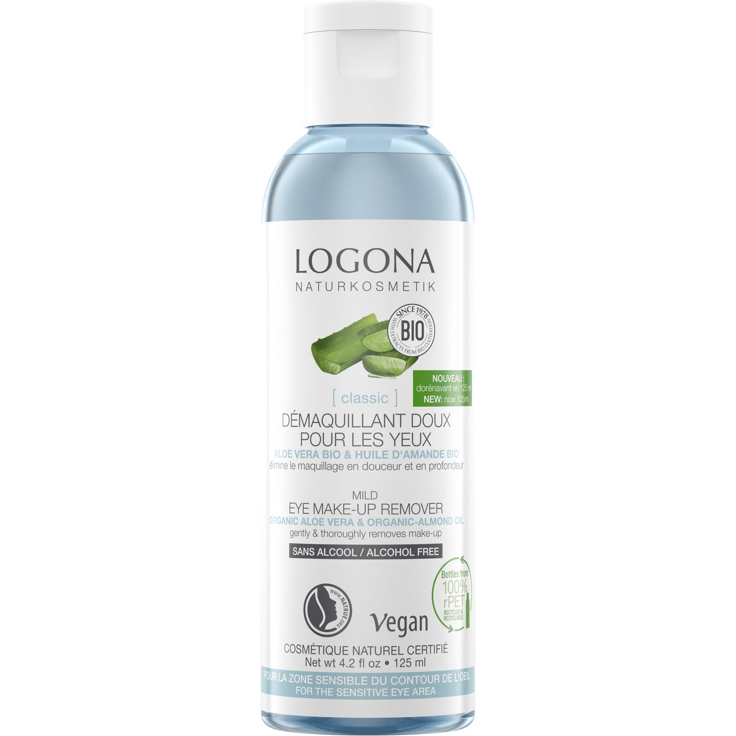 Óleo desmaquilhante para olhos Logona 125 ml