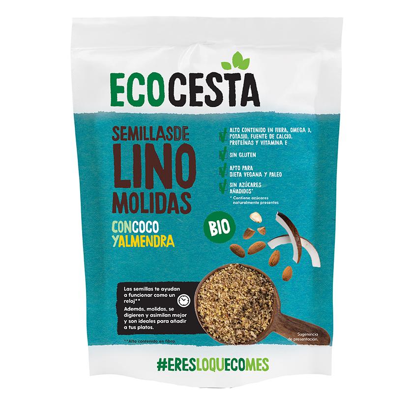 Sementes de Linhaça Moídas com Coco e Amêndoas Biológicas, 200 G Ecocesta