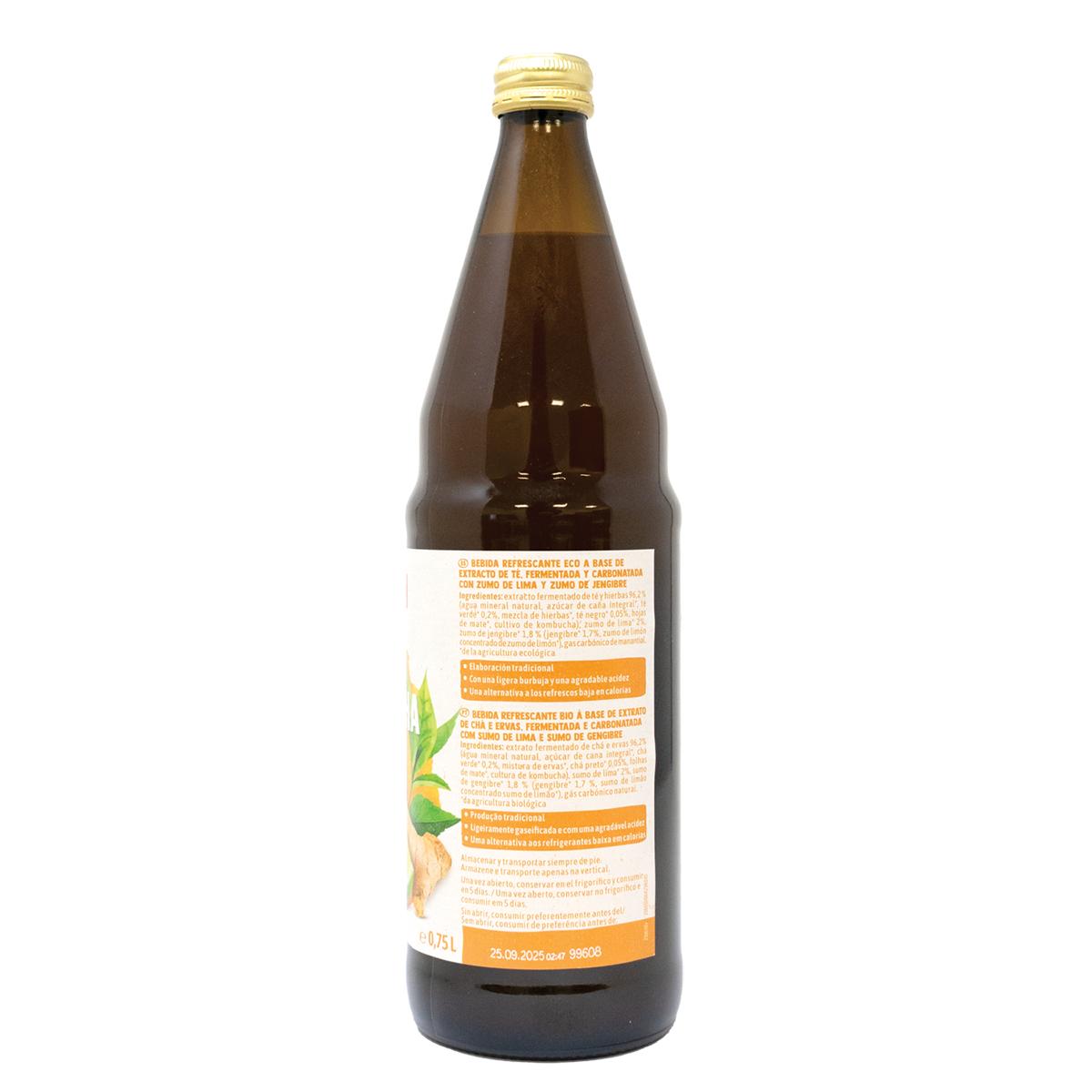 Kombucha de limão e gengibre Voelkel biológico 750 ml