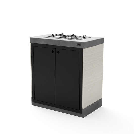 Módulo de bancada Venit Plan 1 com placa Teka e portas Tuozi