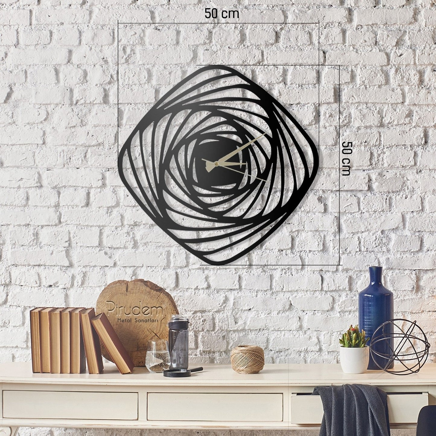 Reloj De Pared Metal Estilo Flor_2