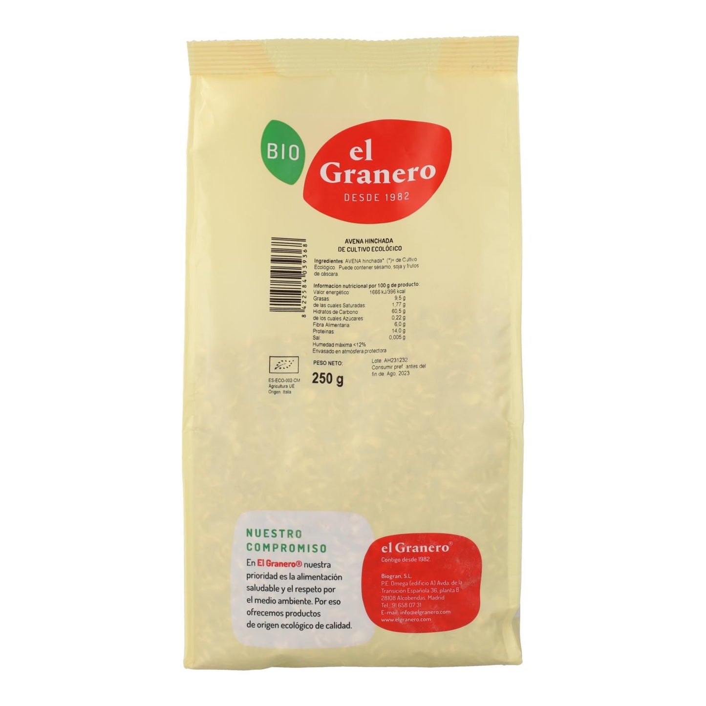 Aveia Tufada Biológica El Granero, 250g