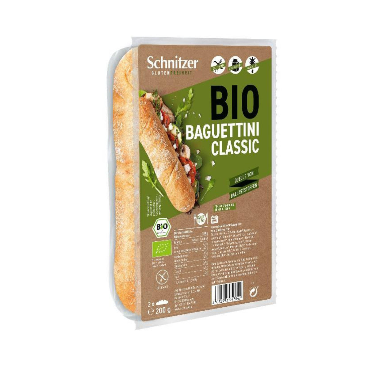 Mini Baguete Clássica Schnitzer Biológica Sem Glúten 200 g