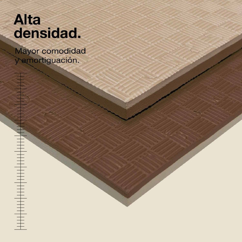 Jowy Tatami Puzzle 2cm 100x100cm – Superficie 5 Líneas Marrón/beige