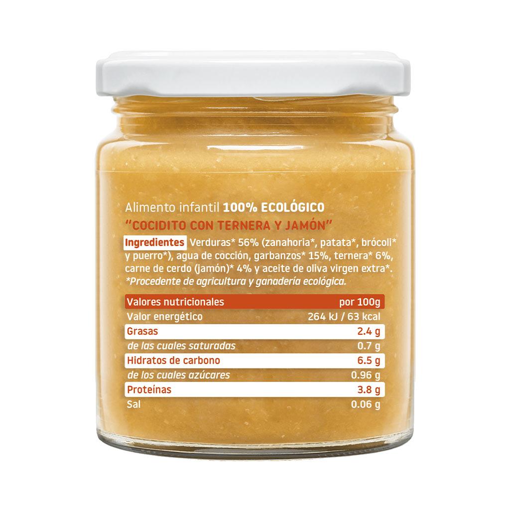 Embalagem com 12 frascos biológicos de Cocidito com carne e presunto 230g