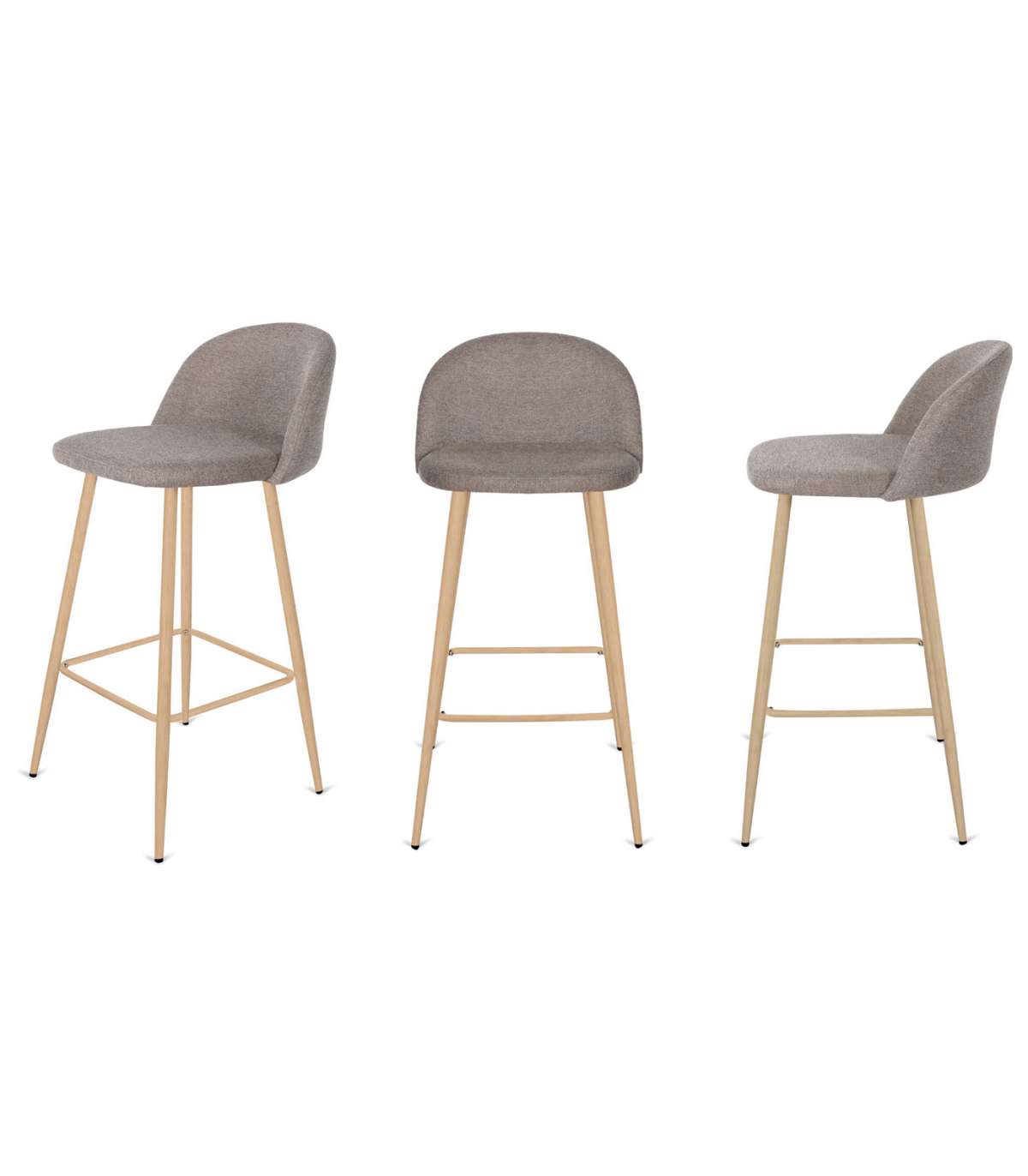 Pack De 4 Taburetes Tapizados Zaragoza Marrón Jaspeado. 84cm(alto) 45cm(ancho) 40cm(fondo_0
