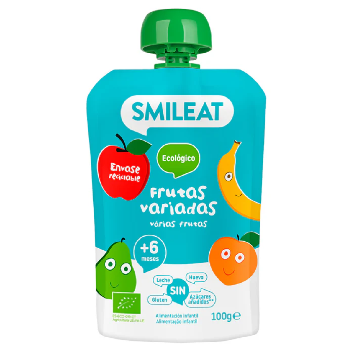 Embalagem de 10 saquetas de frutas sortidas biológicas Smileat 100 g