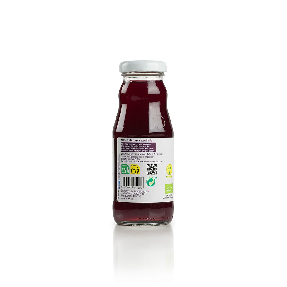 Ékolo 100% sumo de arando biológico espremido na hora 200ml