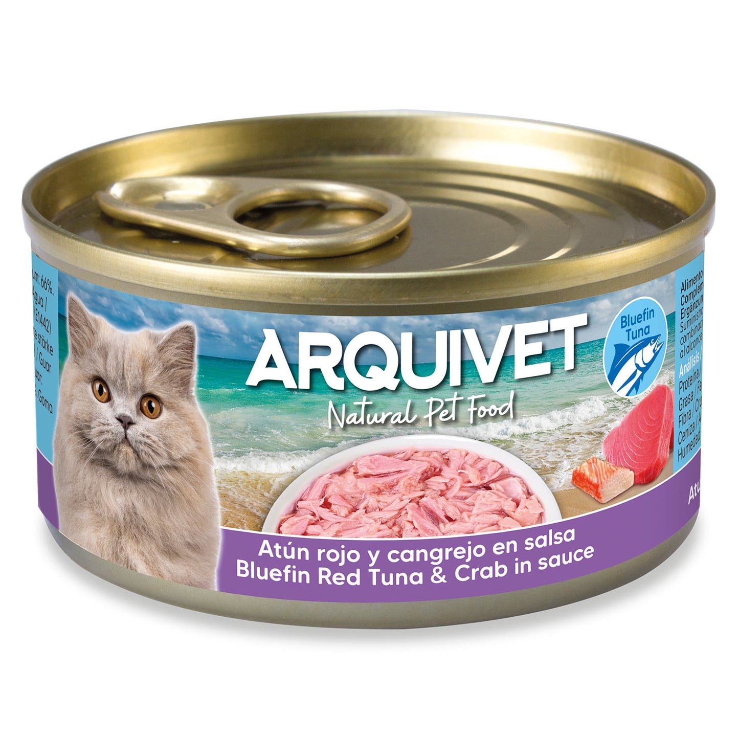 Atum rabilho e caranguejo em molho Arquivet 80 g Alimento húmido para gatos