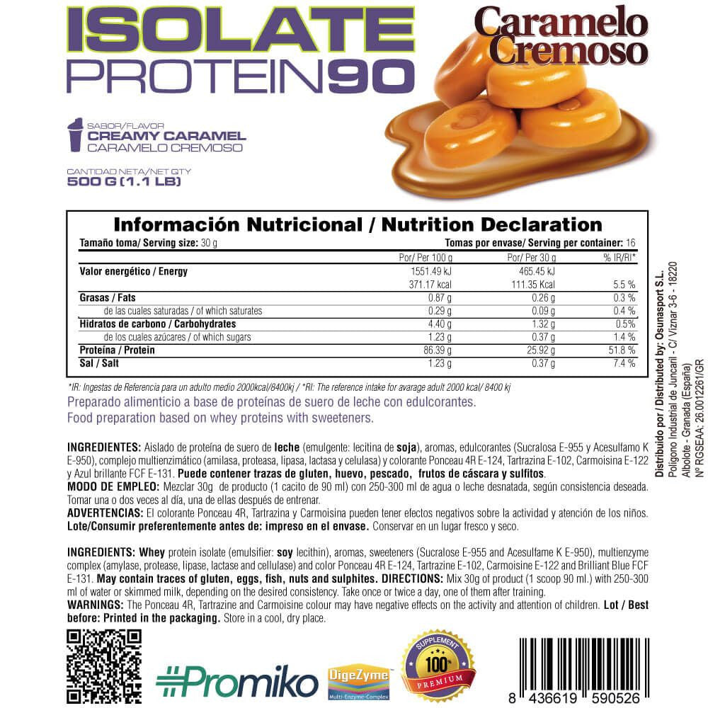 Isolate 90 Cfm - 500 G - Caramelo Cremoso - Aumenta La Masa Muscular - Masmusculo_5