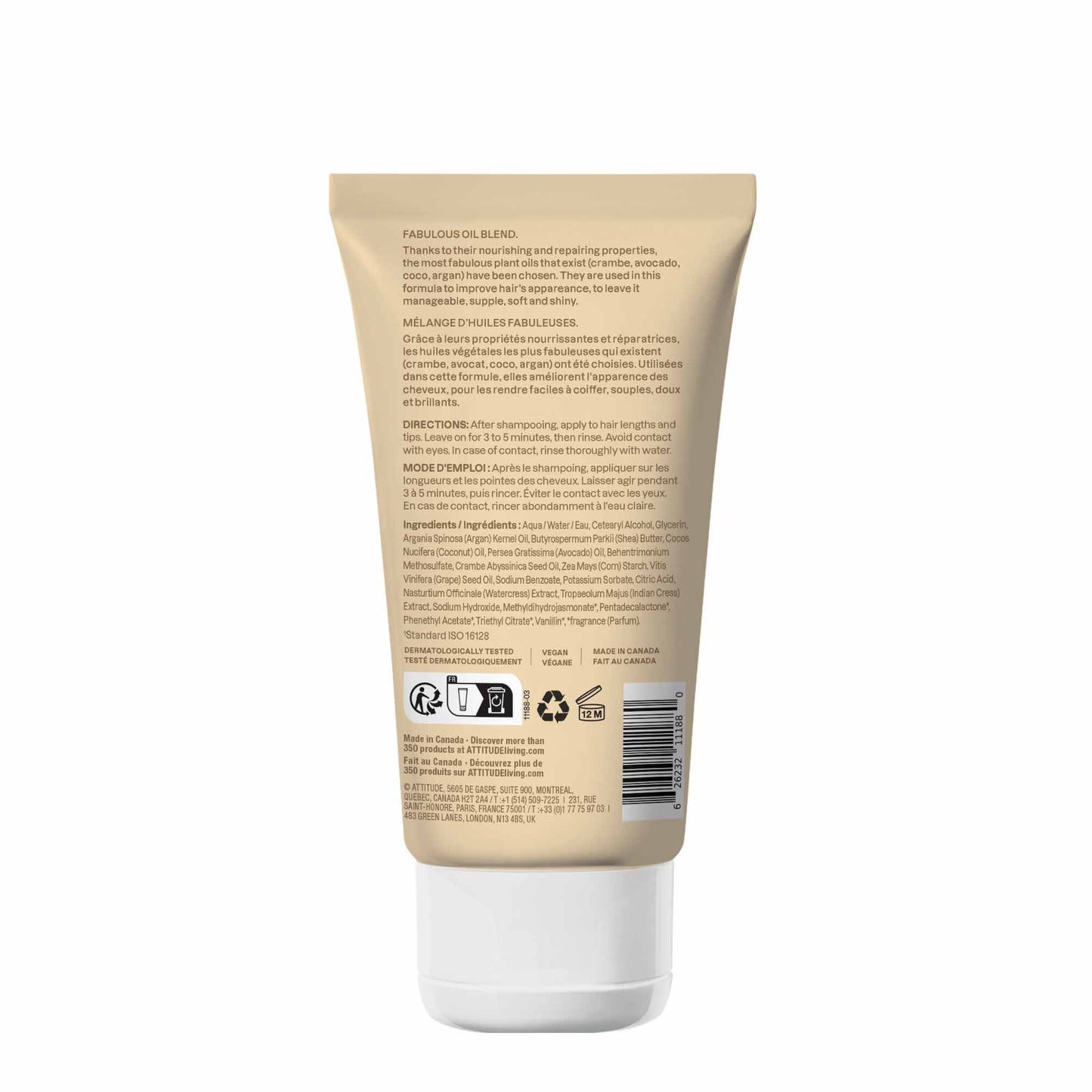 Mascarilla capilar reparadora Super Leaves Fabulous Oils Blend Attitude