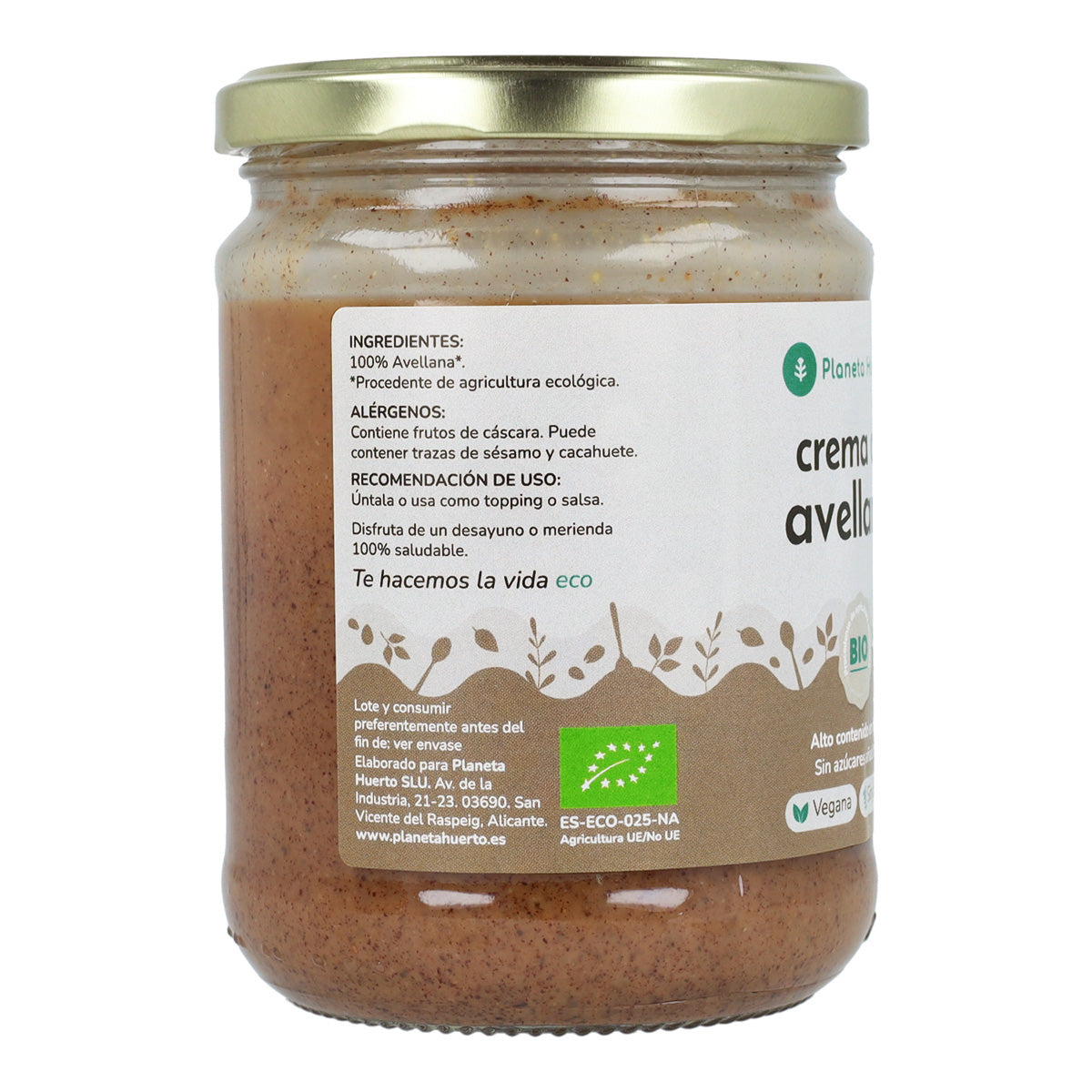Creme de Avelã Biológico Planeta Huerto 350g