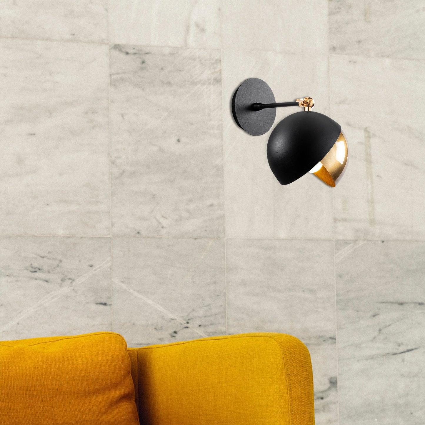 Aplique De Pared, Metal , Negro oro, 20x26x25, Casquillo E 27 Max 40 W_5