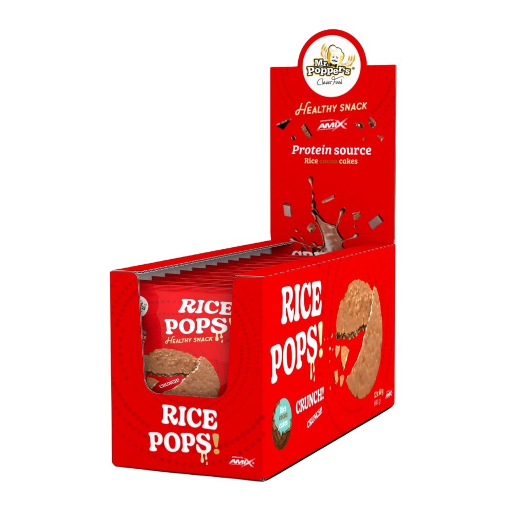 Tortitas De Arroz 12x40gr Sabor Chocolate Mr.popper's Amix_0