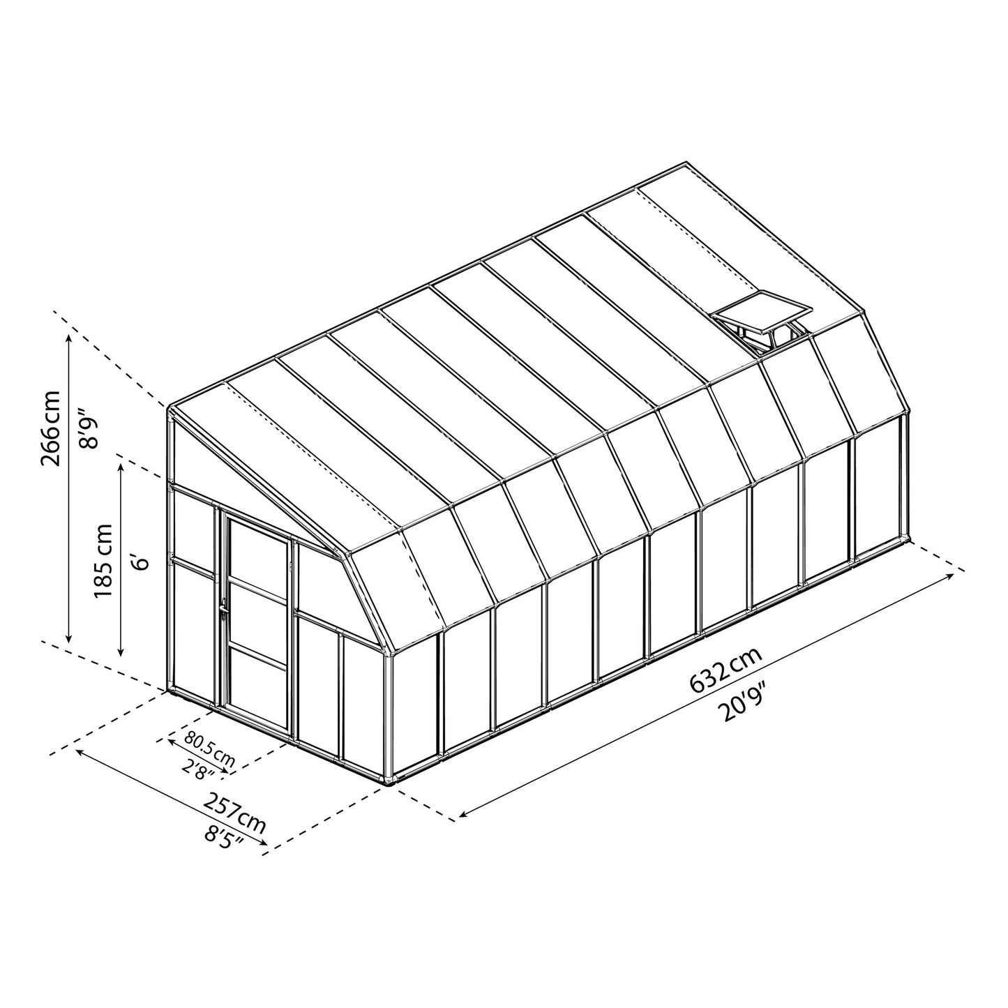 Pérgola fechada Sunrrom 632x257 cm