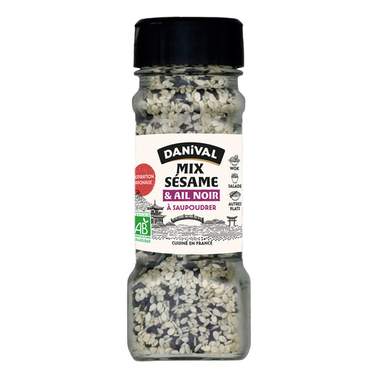 Tempero biológico de sésamo e alho preto, Danival 45 g