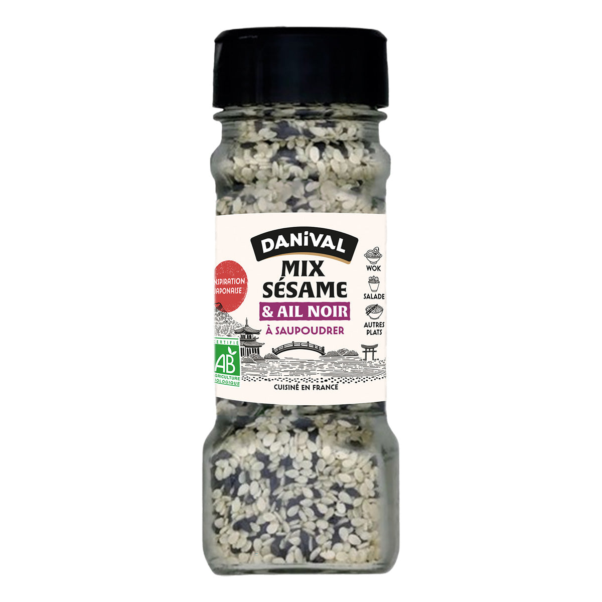 Tempero biológico de sésamo e alho preto, Danival 45 g