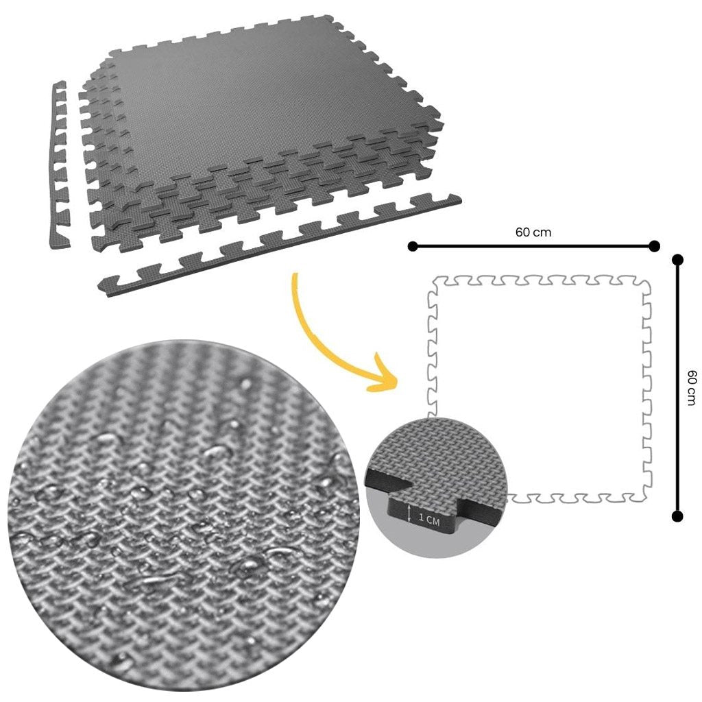 Tatami Puzzle 1cm 60x60cm – Pack 4 Uds (t60-4) Gris