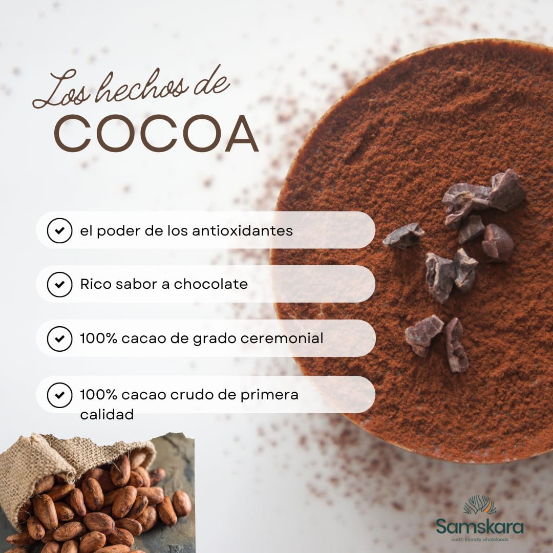 Cacao Crudo En Polvo Bio - 1kg | Cacao Puro Ecológico Vegano Para Repostería Y Bebidas, Sin Azúcares Añadidos_5