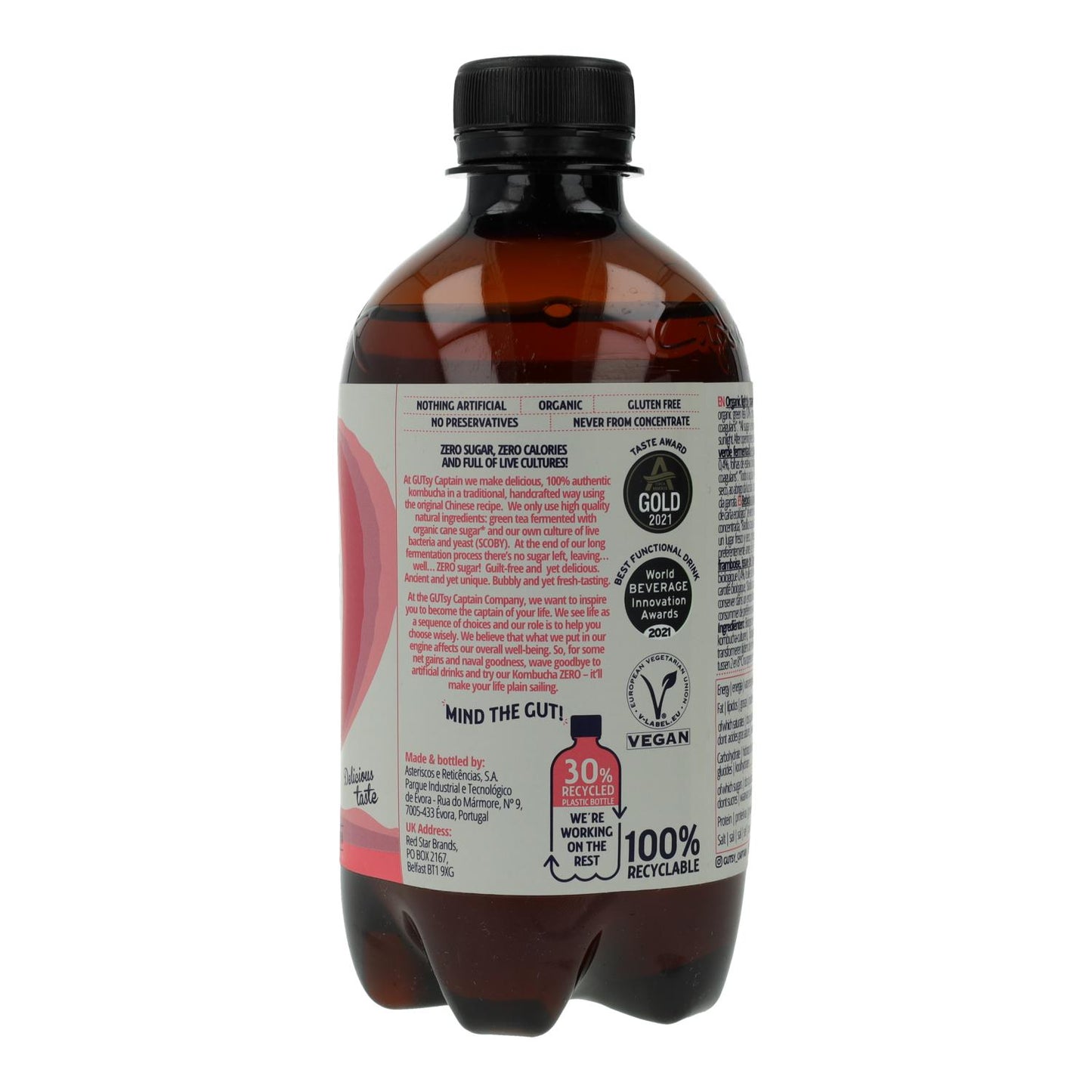 Captain Kombucha Zero Framboesa Biológica 400 ml