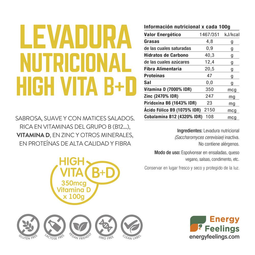 Levedura nutricional rica em vitamina D Energy Feelings 250 g