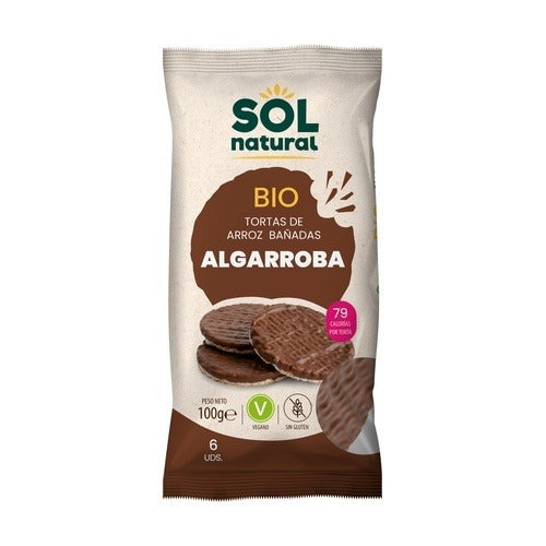 Bolinhos de arroz revestidos com alfarroba Sol Natural 100 g