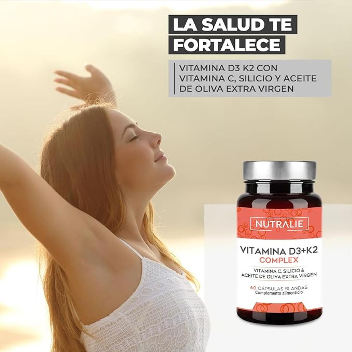 Nutralie Complexo Vitamina D3+K2 10000 UI + Vit C 60 cápsulas