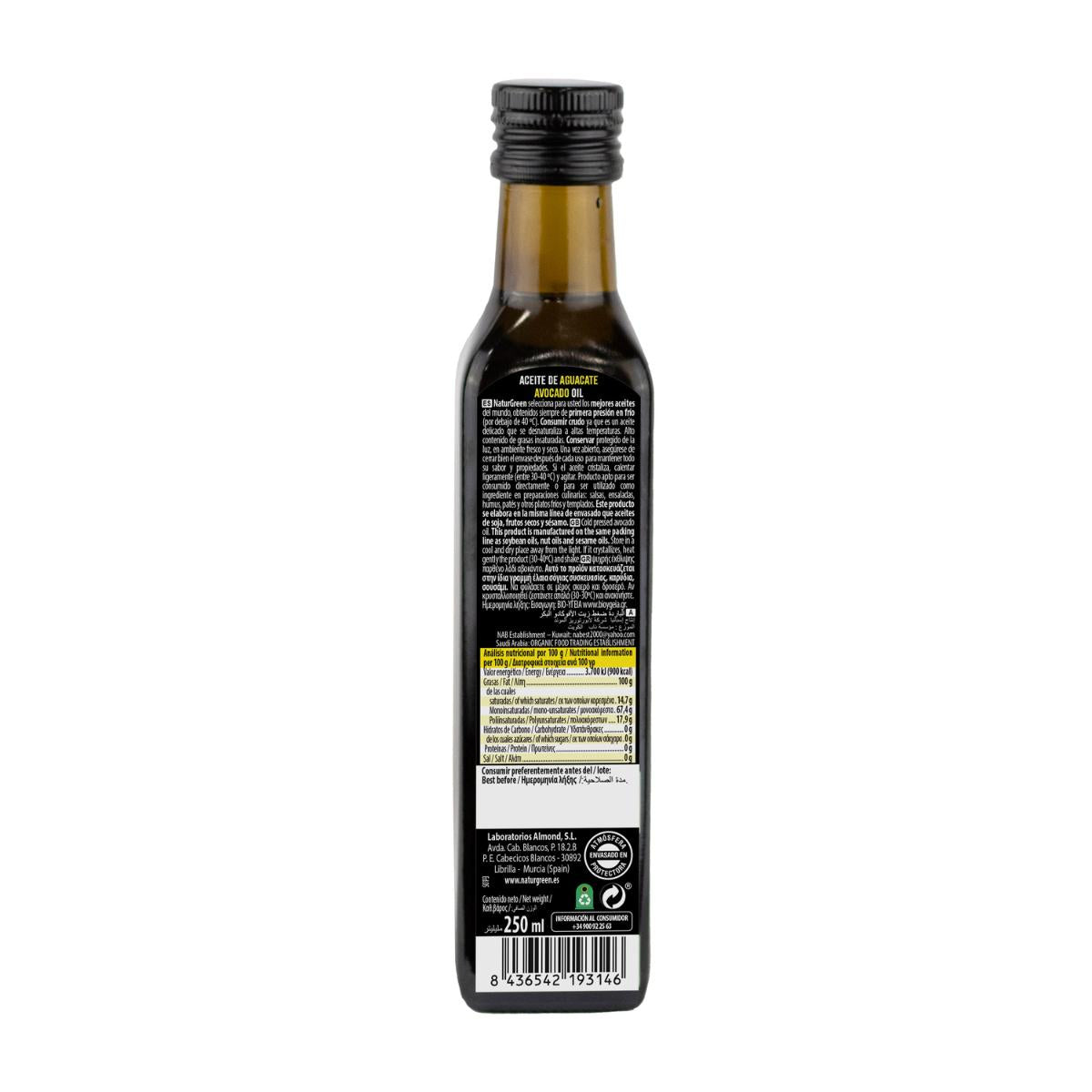 Óleo de Abacate NaturGreen 250 ml
