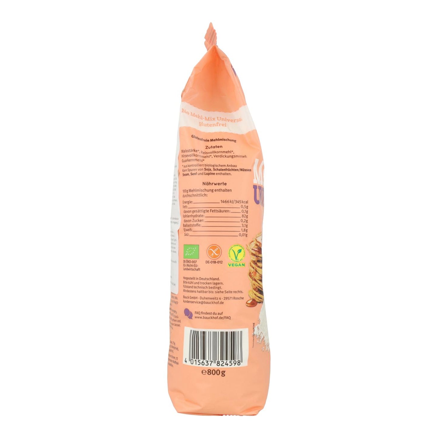 Mistura de farinha biológica sem glúten para todos os fins Bauckhof 800g