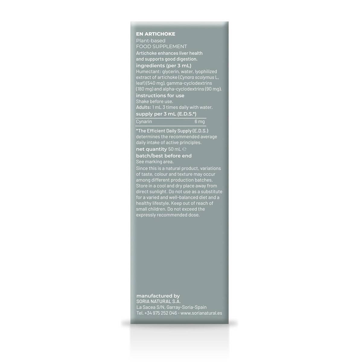 Extrato de Alcachofra Soria Natural, 50 ml