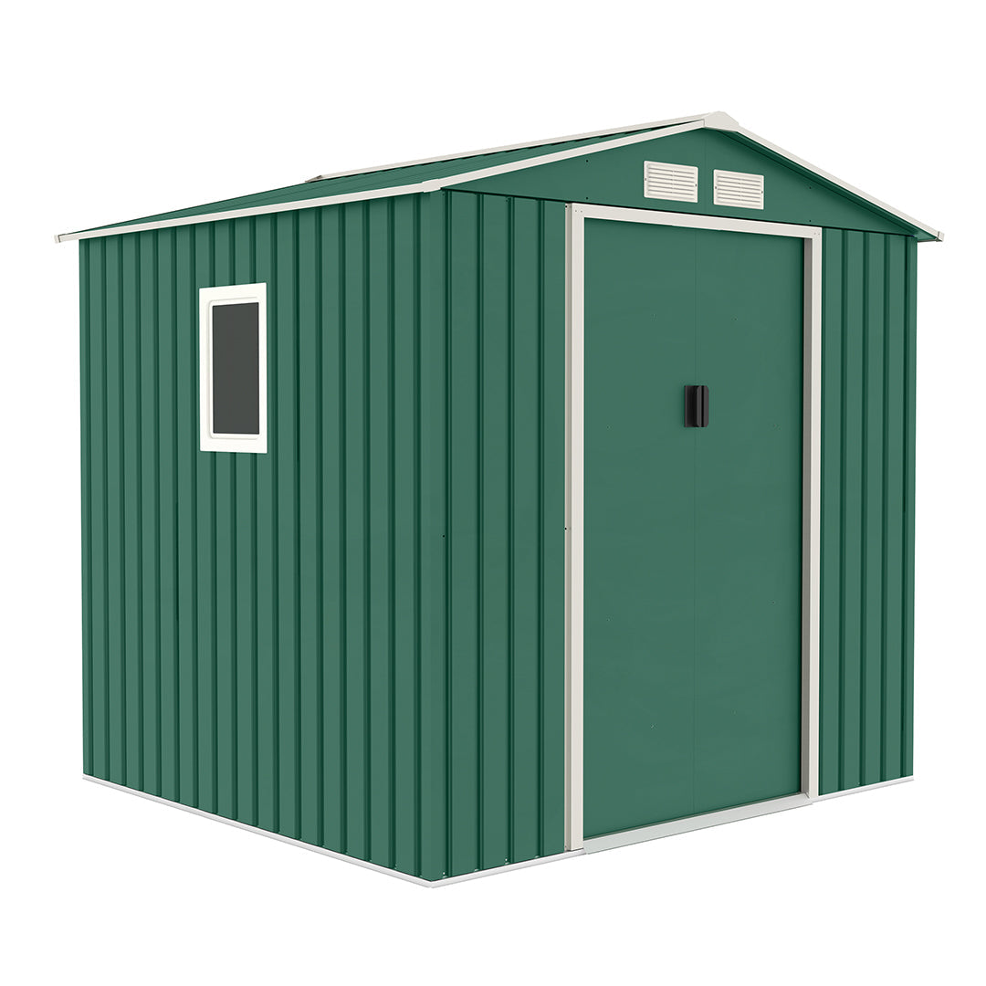 Caseta Metálica High Door Menorca Verde - Amplio Almacenamiento 2,14x2,045x1,94 M / Multicolor_1