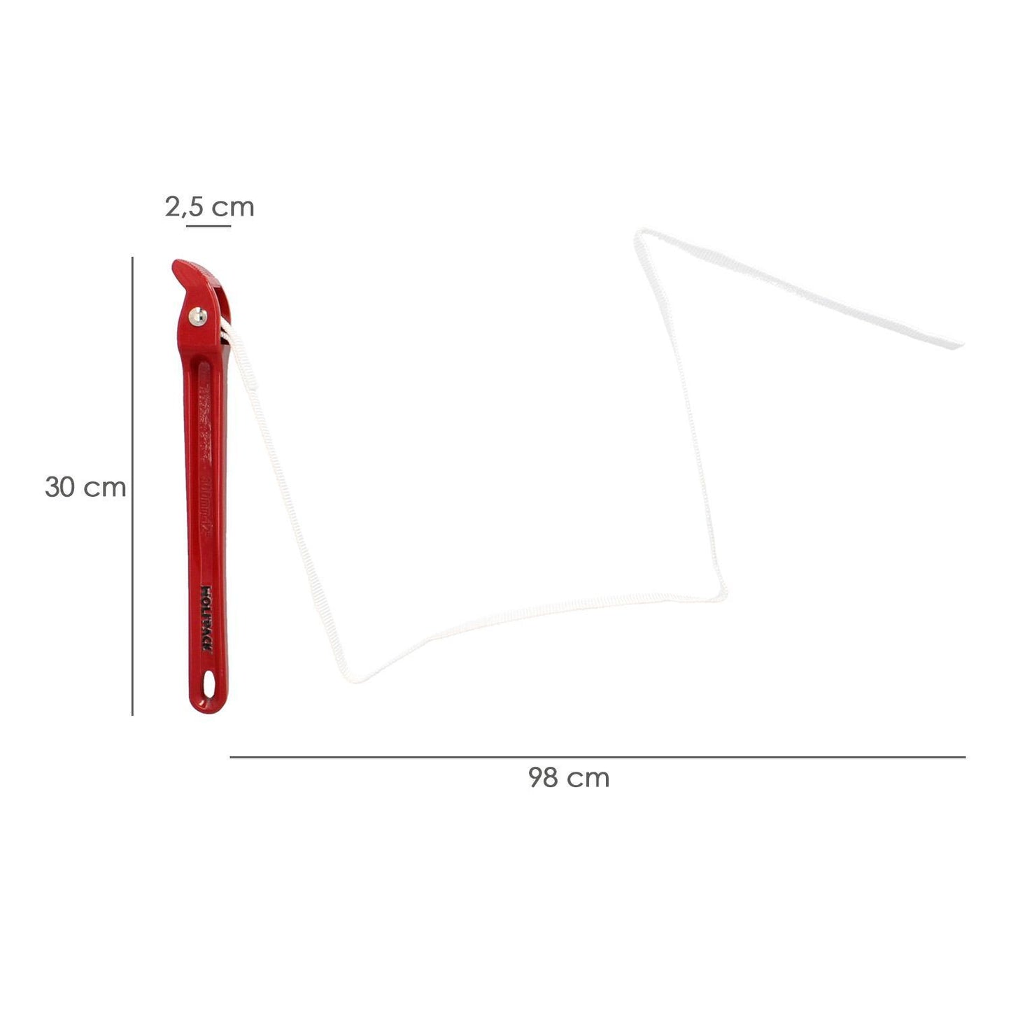 Llave Cinta Nylon Aluminio 30 Cm. Cinta De 98 Cm. Llave De Filtro Aceite, Llave Para Tubos, Llave Aflojatodo, Llave De Correa.