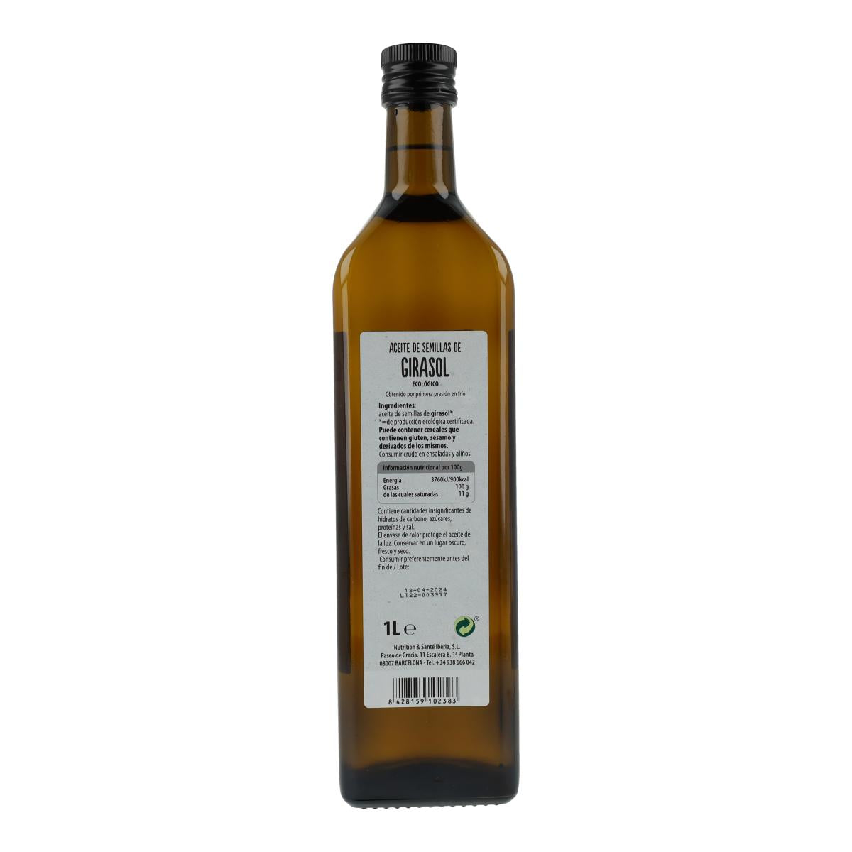 Óleo de Girassol Biológico, 1L. Natursoy