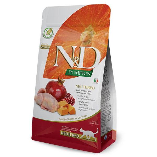 Ração ND Pumpkin Castrada para Codornizes para Gatos Castrados Farmina 5 kg