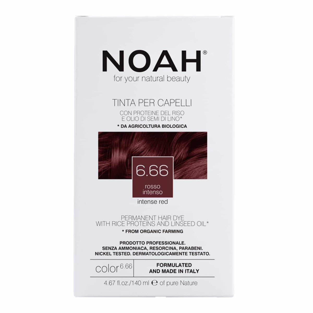 Noah Tinta para Cabelo Castanho Escuro Avermelhado 140 ml (6.6)