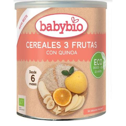 Papa de Cereais Babybio 3 Frutas com Quinoa 220 g