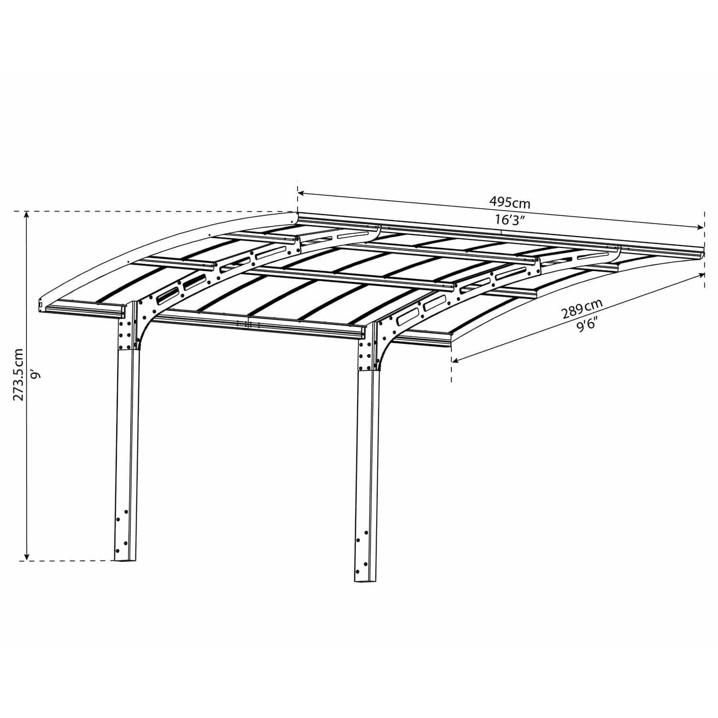 Carport Arizona Breeze garagem em alumínio 495x289 cm Canopia da Palram