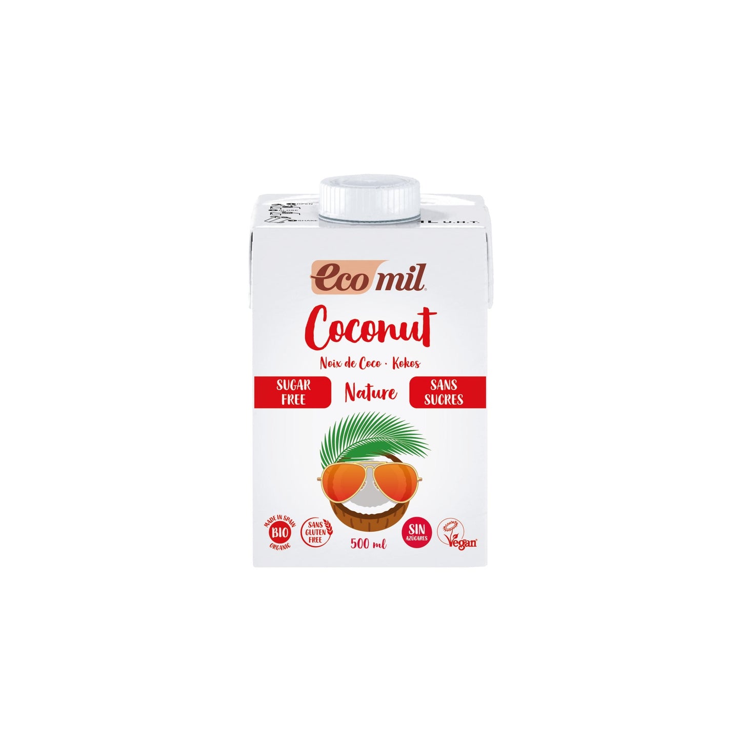 Bebida vegetal sem açúcar Coco Nature BIO EcoMil 500 ml