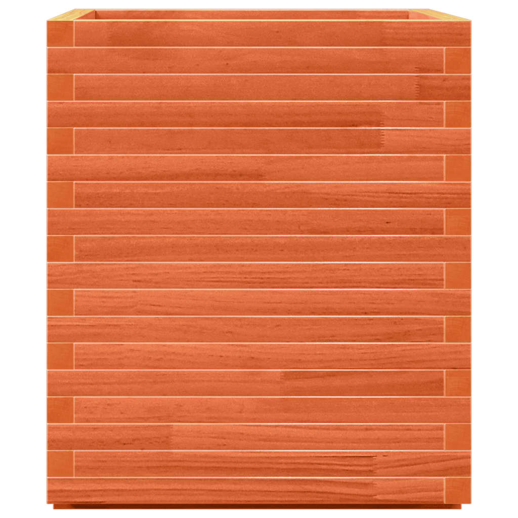 Jardinera Exterior Madera Maciza Pino Marrón Cera 60x60x72 Cm_5