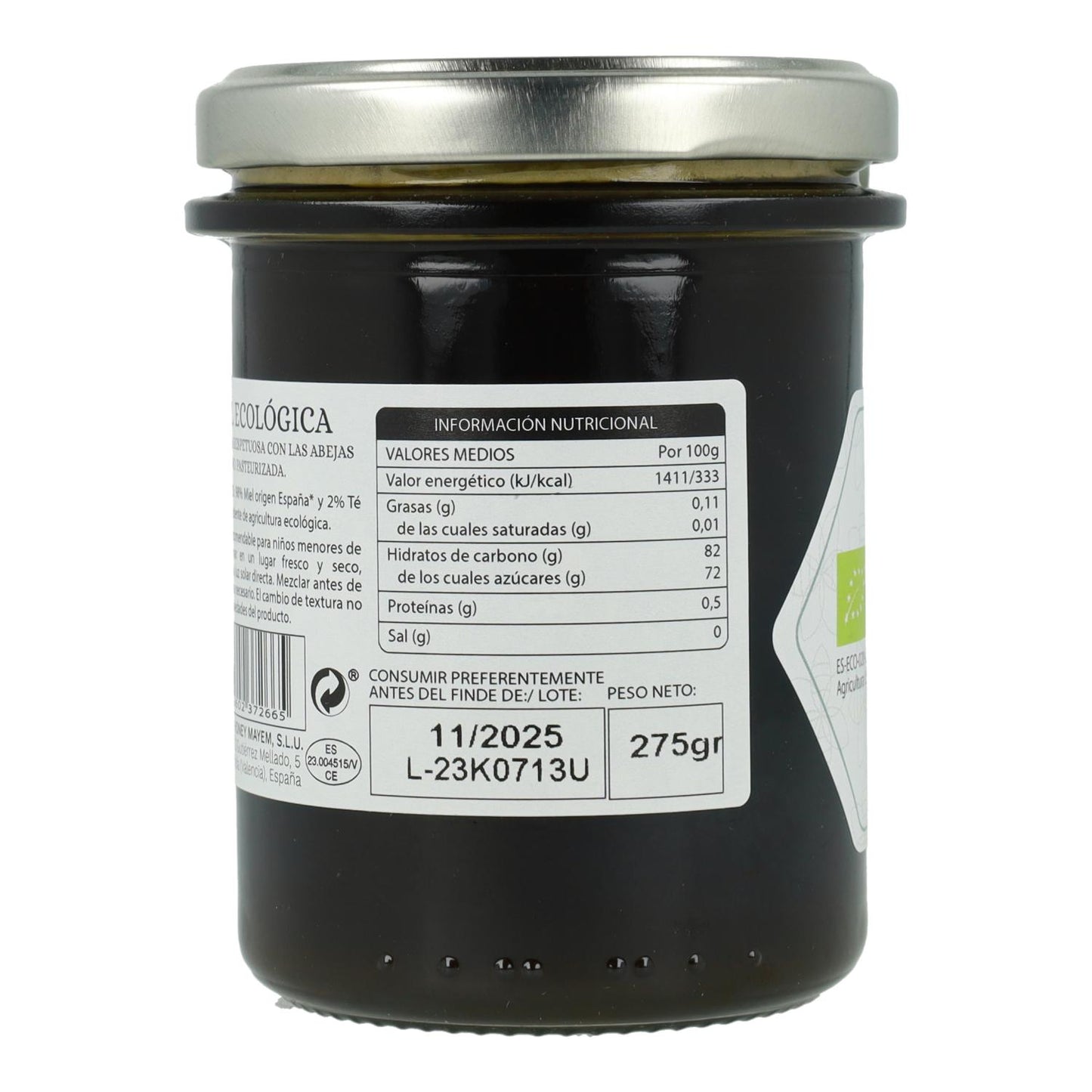 Mel Matcha Biológico Mayem com Chá 275g