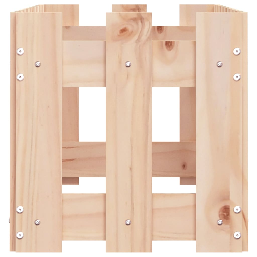 Arriate Elevado Jardín Con Valla Madera Maciza Pino 100x30x30cm_5