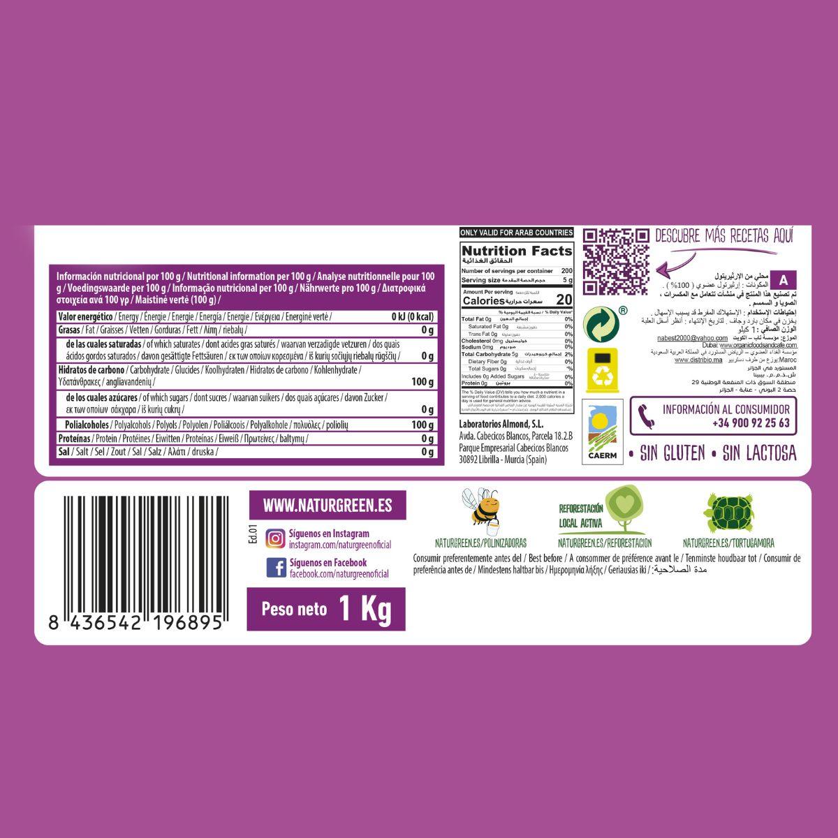 Eritritol Bio NaturGreen 1 Kg