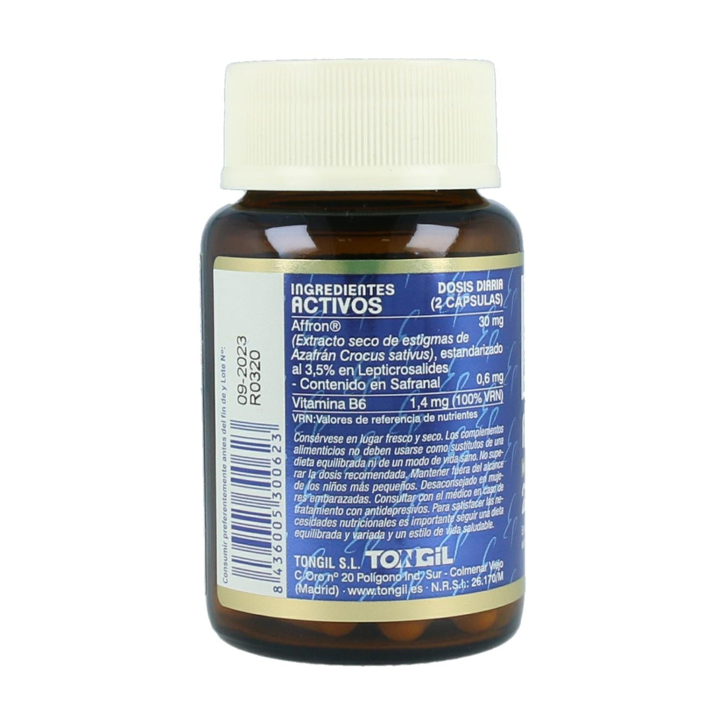 Saffron Pure State 2% Safranal Tongil 40 Cápsulas