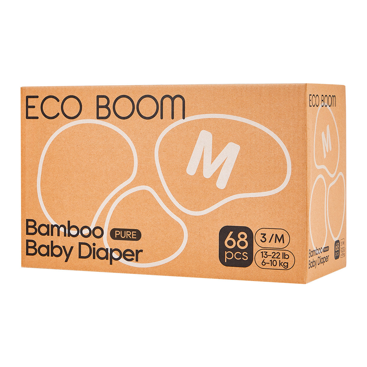 Pañales de Bambú Pure Premium T3 (de 6 a 10 Kg) Ecoboom 68 uds