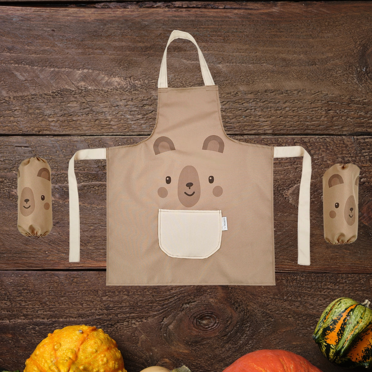 Teddy Bear Delantal Impermeable Infantil Con Mangas 60x50 Cm_3
